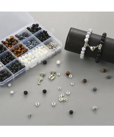 Mchruie Stone Beads for Jewelry Making - 450Pcs Charm Bracelet Kit for DIY Couples Bracelets - Buy Online on GoSupps.com