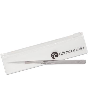 Eyelash tweezers for eyelash extension with individual eyelashes - original VETUS SS-SA - straight - length 140mm