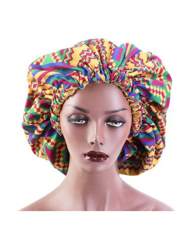 Satin Double Layer Silky Hair Bonnet for Frizzy Curly Hair - Gold | Women's Night Sleeping Cap - Buy Online on GoSupps.com