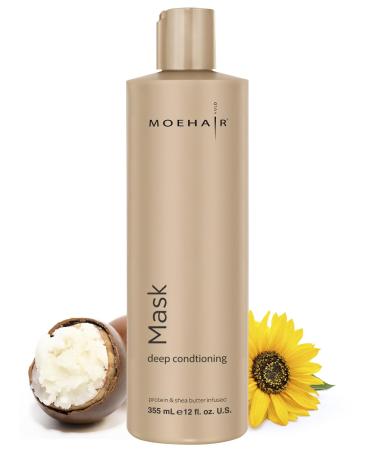 MOEHAIR Hair Mask | Hydrating Hair Mask with Shea Butter Proteins and Olive Oil | Hair Mask for Damaged Hair | Smoothens Hair and Intensely Moisturizes | Sulfate and Paraben-Free (12 Fl. Oz)