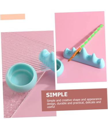 1 Set Nail Art Brush Cup Paint Brush Rest Brush Holder Pen Wash Cup Nail Brush Rest Nail Soak off Bask Candlesticks Holders Nail Art Supplies Plastic Nail Removal Wash Stand - Buy Online on GoSupps.com