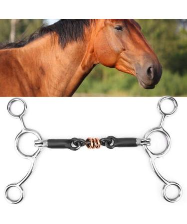 Black Horse Snaffle Stainless Low Leverage Copper Roller Loose Mouth Bit - Buy Online on GoSupps.com