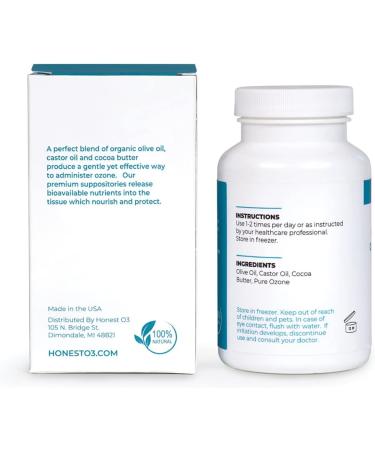 Honest O3 Suppositories | Ozonated Oil Rectal Care | Nourish, Protect, Cleanse | 2.3 ML CR113 - Buy Online on GoSupps.com