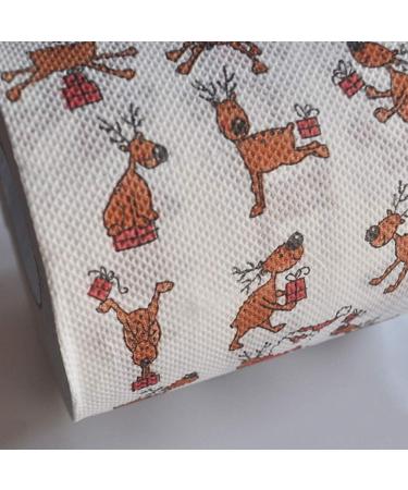 Christmas Toilet Paper Napkin Roll: Xmas Reindeer Roll Toilet Paper Napkin Elk Santa Claus Roll Hand Towels for Holiday Home Bathroom Supply - Buy Online on GoSupps.com