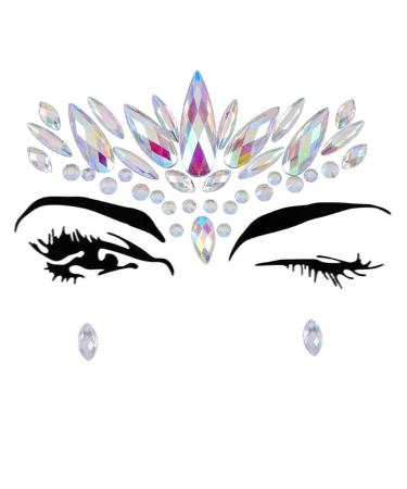 Chicque Rhinestone Body Jewels Set - Festival Mermaid Chest & Crystal Face Stickers for Women and Girls - Rave Party Jewelry (2PCS) - Buy Online on GoSupps.com