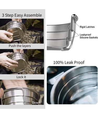 Simple Real Collapsible Stainless Steel Cookware 1L Travel Bowl for Camping, Hiking, Backpacking - Outdoor Kitchen Essentials - Buy Online on GoSupps.com