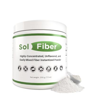 Sol Fiber Supplement Non-GMO Alternative to Fiber Gummies Supports Digestive Health Easy-to-Mix and Highly-Concentrated Fiber Powder 7 Ounces - Solace Nutrition