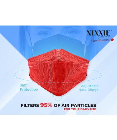 Disposable Black Face Masks Hynaut Leaf Shape Individually Packed 4-Ply 3D Face Masks Ear Loop Adjustable Nose Strap Red - Buy Online on GoSupps.com