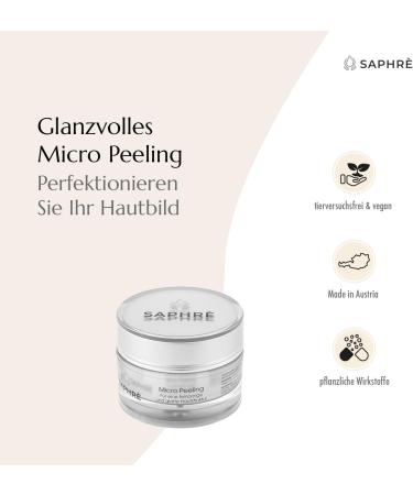Saphr Micro Peeling gentle facial peeling with quartz and lactic acid for fine pores and smooth skin antibacterial and pH neutral 100 ml - Buy Online on GoSupps.com