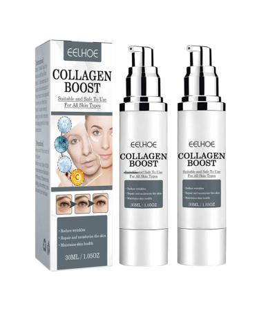 EELHOE Collagen Boost Anti-Aging Serum  EELHOE Collagen Boost Cream  Collagen Booster for Face with Hyaluronic Acid(2PCS)