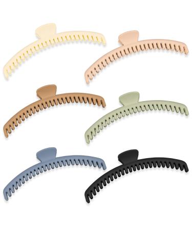 Hold Everything Hair Claw Clips Perfect for Thick and Thin Hair Straight and Curly Strong Clip Non-Slip 6 Colors Double Row Teeth Hair Claw Clips With 52 teeth