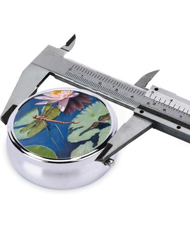 Dragonfly Painting Mini Round Pill Box | 3 Compartment Travel Organizer | Portable Medicine Case for Home & Office - Buy Online on GoSupps.com