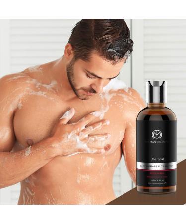 The Man Company Activated Charcoal Body Wash 8.4 fl oz - For Oily and Acne-Prone Skin - Exfoliating Shower Gel for Men with Lemongrass & Cinnamon - Cruelty-Free & Naturally Derived - Buy Online on GoSupps.com