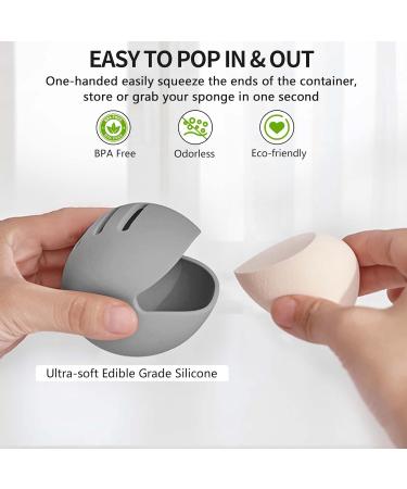 Fauxomor 3-Pack Makeup Sponge Holder Set - Breathable Silicone Beauty Blender Travel Bag for All Sizes - Sustainable Portable Tool in Gray Black & Coffee - Buy Online on GoSupps.com