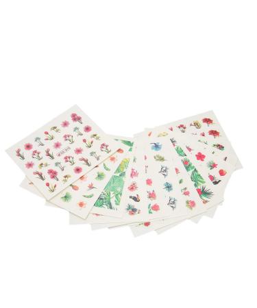 Nail Art Stickers Flowers Birds Nail Art Stickers Fashion Easy to Stick for Nail Salon for Home Use