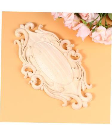GRIRIW Door Appliques 1pc Onlay Applique Decor Walls Carved Ornamental Wood Frames Wood Applique Dressing Table Modeling - Buy Online on GoSupps.com
