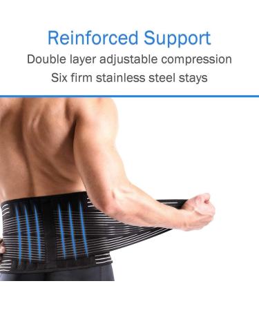 Stabilizing Lumbar Back Brace Support Belt with Adjustable Straps - Breathable Mesh for Sciatica Scoliosis & Herniated Disc (S/L/XL - Buy Online on GoSupps.com
