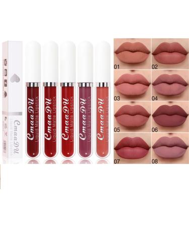 Baorder 8 Pcs Matte Liquid Lipstick Set Waterproof Long Lasting Antistick Cup Nude Lip Gloss for Women 24 Hour Highly Pigmented Lip Gloss Set - Buy Online on GoSupps.com