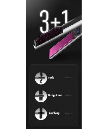 Professional 3 in 1 Hair Straightener & Curler - Adjustable Temperature Flat Iron & Hot Comb for Effortless Styling - Buy Online on GoSupps.com