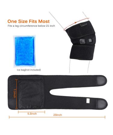 Heating Knee Brace - USB Heated Support & Knee Massager for Pain Relief | 3 Temperature Levels for Men & Women - Buy Online on GoSupps.com