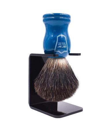 Parker Safety Razor Black Badger Bristle Shaving Brush with Blue Wooden Handle & Stand - Premium Shaving Accessories for Men - Buy Online on GoSupps.com
