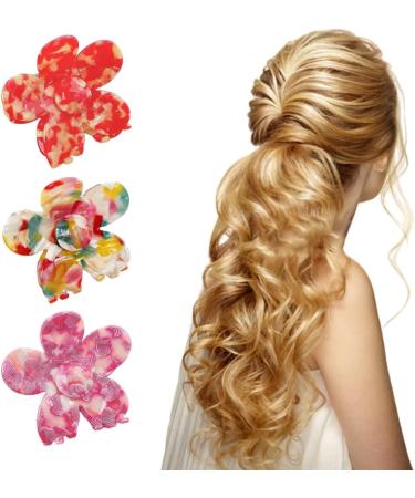 Limtula Sweet Girls High Ponytail Hair Claw Lovely Female Colorful Flower Shape Hair Claw Casual Banquet Hair Clip for Girls - Buy Online on GoSupps.com
