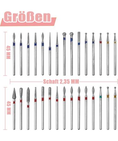 Treki 30 Pieces Fine Ball Nail Cutter Attachment Set and Tip Nail Drill Bits Made of Carbide Professional Diamond Bits for Gel Nails Acrylic Nails Cuticles - Buy Online on GoSupps.com
