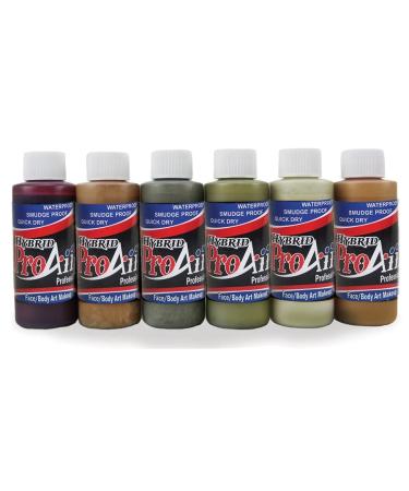 Face Painting Makeup - ProAiir Water Resistant Makeup - Set of 6 Ghoulish Zombie Colors - 1 oz (30ml) 1 Ounce - Buy Online on GoSupps.com