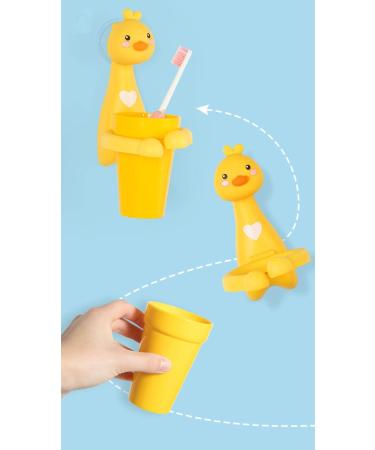 Cartoon Animal Toothbrush Holder for Kids - Fun Bathroom Cup & Toothpaste Organizer - Christmas Gift - Includes Free Duck Toothbrush - Buy Online on GoSupps.com