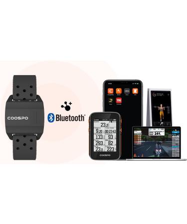 COOSPO Bluetooth Heart Rate Monitor Armband - Rechargeable HRM Sensor for Peloton, Garmin, Polar, Wahoo - Compatible with ANT+ - Ideal for Strava, Zwift, DDP Yoga - Includes Bonus Extra Armband - Buy Online on GoSupps.com