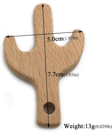 Wendysun 10pcs Cartoon Wood Teether - Natural Animal Cactus Shape Baby Teething Toy - Buy Online on GoSupps.com
