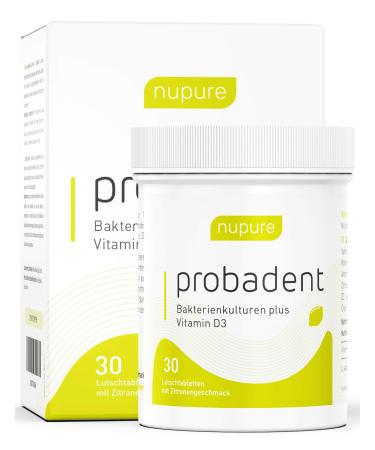 Nupure Probadent |Sucking tablets with bacterial cultures for the oral flora lemon taste fresh breath for bad breath |Oral hygiene without mouthwash and tongue cleaner (30 capsules - 30 days) 30 pieces (1 Pack) - Buy Online on GoSupps.com