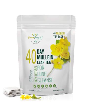 Mullein Leaf Tea for Lungs Cleanse and Immune Support 100% Natural Caffeine Free 40 Tea Bags 40 bags