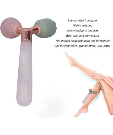 Jade Face Massager Roller | Skin Tightening & Puffiness Reduction | Handcrafted Facial Lifting Tool for Women - Shop Internationally - Buy Online on GoSupps.com