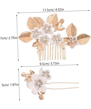 SKISUNO 1 Set Leaves and Flowers Hair Comb Wedding Hairpin Hair Accessories for Women Bridal Headpiece Bride Headdress Wedding Hair Comb Hair Combs for Women Accessories Flower Hair Pin - Buy Online on GoSupps.com