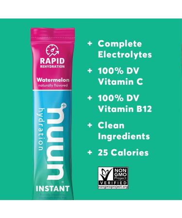 Nuun Instant Electrolyte Powder Packets - Watermelon Flavor | 16 Servings | Rapid Hydration Formula - Buy Online on GoSupps.com