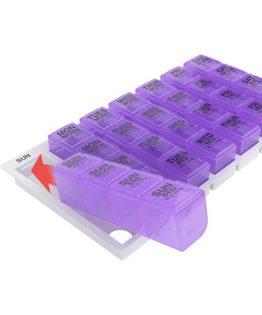 EZY DOSE Weekly Pill Case - 7-Day Medicine Planner & Vitamin Organizer BPA Free Large Pop-Out Compartments 4x Daily Use Convenient & Easy - Buy Online on GoSupps.com
