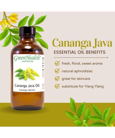 Cananga Java Essential Oil 4 fl oz (118 ml) Glass Bottle w/Glass Dropper 100% Pure Essential Oil GreenHealth - Buy Online on GoSupps.com