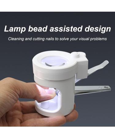 Camidy Nail Clippers for Seniors Thick Nails Intelligent Nail Clipper with Magnifier Nail Cutter with Light for Elderly - Buy Online on GoSupps.com