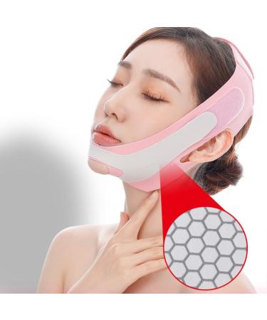 Reusable V line Lifting Mask Double Chin Reducer Face Slimming Strap for Preventing Sagging Pink - Buy Online on GoSupps.com