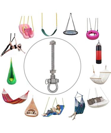 Dakzhou 2 Anti-Rust Heavy-Duty Bearing Swing Hanger (10mm) - 180 Swing, 1500 lb Capacity - Ideal for Yoga Swing Hammock Chair - Buy Online on GoSupps.com