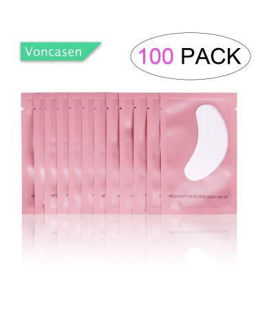 100 Pairs Set Gel pads for eyelash extensions, Comfy and Cool Under Eye Pads for Eyelash Extensions Eye Patches Beauty Tool Pink