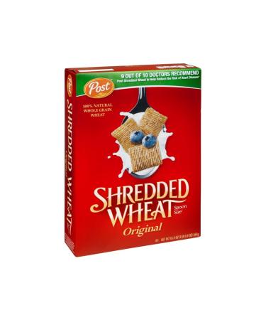 Post Shredded Wheat Original Spoon Size Cereal, 16.4 oz (Pack of 6)
