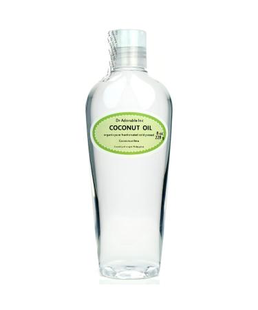 Dr Adorable - 8 oz - Fractionated Coconut Oil - 100% Pure Natural Organic Skin Lip Body & Hair Oil Moisturizer & Softener
