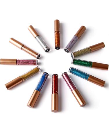 Vibrant Eye Makeup Liquid - 12 Colors of Diamond Glitter & Metallic Eyeliners | International Shipping - Buy Online on GoSupps.com