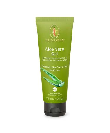 PRIMAVERA Aloe Vera Gel Bio 3 x 75 ml pure natural plant power aftersun care odorless and color neutral moisturizing soothes reduces skin redness vegan