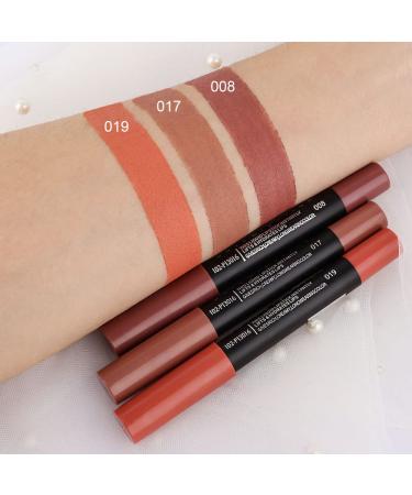 Evpct 3Pcs Nude Beige Dark Light Brown Yellow Matte Lipstick and Lip Liner Set - Long Lasting Waterproof Lip Makeup Duo (Pack of 1) - 24 Hour Matte Lip Gloss - Buy Online on GoSupps.com