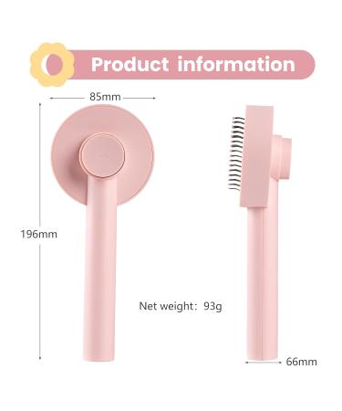 Self-Cleaning Pet Brush for Cats - Effortlessly Remove Loose Hair & Matting Long & Short Hair - Pink - Buy Online on GoSupps.com