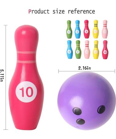 YECEN Wooden Color Digital Bowling Toy | Indoor/Outdoor Sports Game for Kids & Adults | Gifts for Boys & Girls (3+ Years) - Buy Online on GoSupps.com