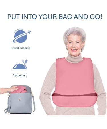Silicone Adult Bibs for Elderly Adjustable Adult Bibs for Men Women Washable Adult Silicone Bibs with Crumb Catcher bibs - Buy Online on GoSupps.com